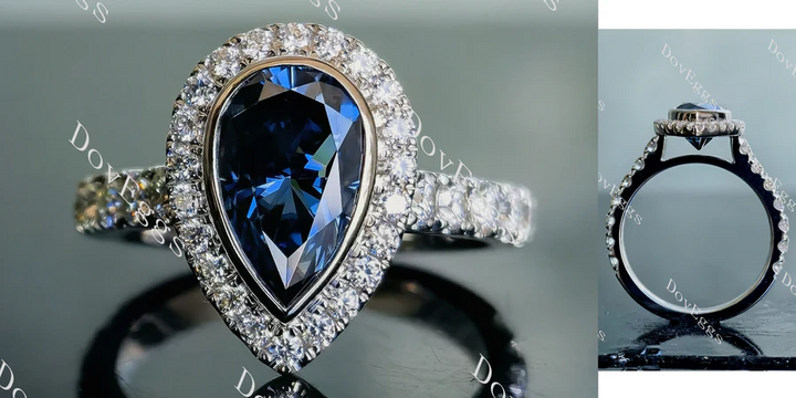 Doveggs halo bezel pave engagement ring semi-mount only(Exclusively to DovEggs stones) - DovEggs-Seattle