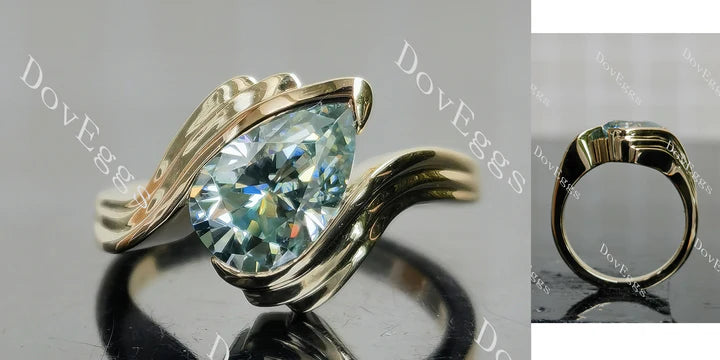 Doveggs solitaire swirl contours wrap engagement ring semi-mount only(Exclusively to DovEggs Stones) - DovEggs-Seattle