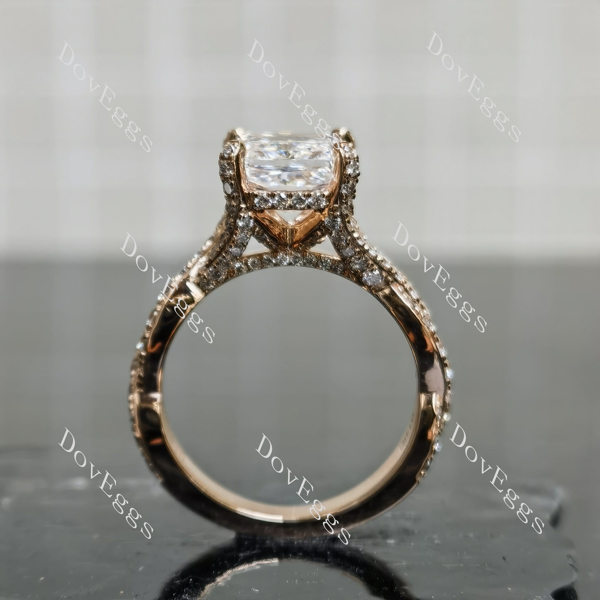 Carissa's Dream Radiant Pave Split Shanks Lab Grown Diamond Engagement Ring