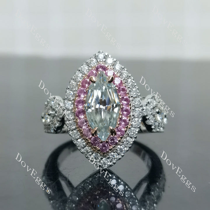 (size 6-7-8)Doveggs sterling silver 2ct Marquise moissanite engagement ring