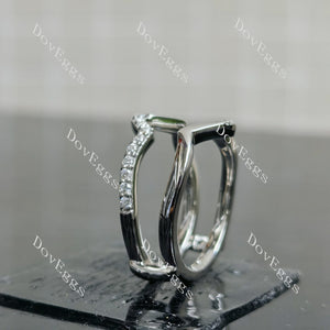 LuLu round pave moissanite/ lab grown diamond accents enhancer-6mm band width