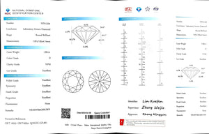 Doveggs 1.851ct round D color VVS2 Clarity Excellent cut lab diamond stone(certified)