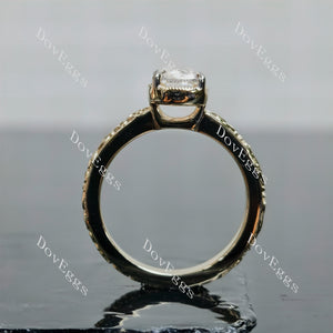 Doveggs Elongated Cushion Solitaire Art Deco Lab Grown Diamond Engagement Ring