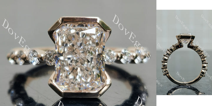 Doveggs Radiant Bezel Lab Grown Diamond Engagement Ring