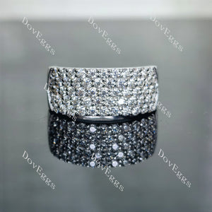 Doveggs round pave moissanite wedding band-8.0mm band width