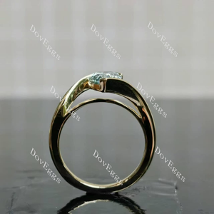 (size 6 ) Doveggs 14k yellow gold 1.537ct pear Fancy Vivid Blue VVS1 Clarity Excellent cut lab grown diamond ring(certified)