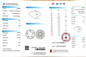 1.75ct Modified Sakura Cut E Color - VVS2 Clarity | DovEggs Certified