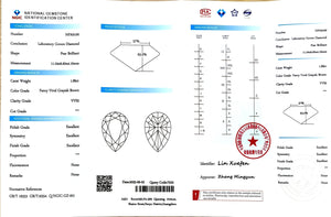 1.89ct Pear Lab Diamond -Fancy Vivid Grayish Brown VVS2 | Doveggs Certified