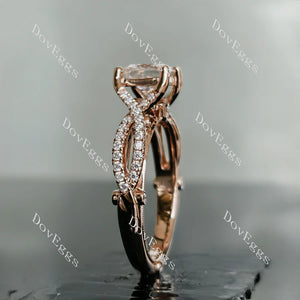 Doveggs half eternity pave split shank engagement ring only semi-mount only(Exclusively to DovEggs Stones)