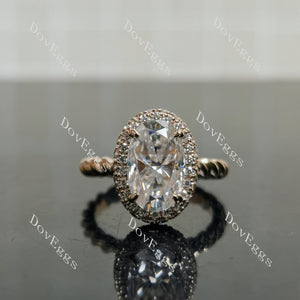 The Laura oval halo moissanite engagement ring