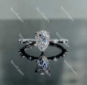 Doveggs pear pave moissanite engagement ring