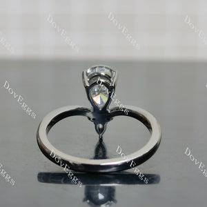 Doveggs pear art deco moissanite engagement ring