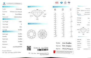 Doveggs 1.005ct round D color VVS1 Clarity Excellent cut lab diamond stone(certified)