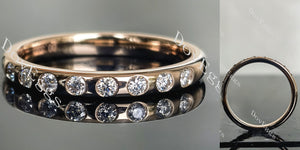 Doveggs round eternity bezel moissanite/lab grown diamond wedding band-2.5mm band width