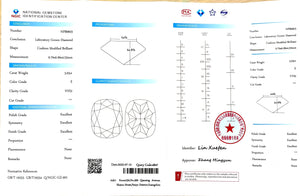 3.03ct Modified Elongated Cushion Cut Lab Diamond - E Color VVS2 | Doveggs Certified