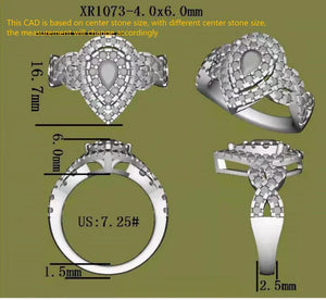 DovEggs split shank double halo engagement ring engagement ring only semi-mount only(Exclusively to DovEggs Stones)