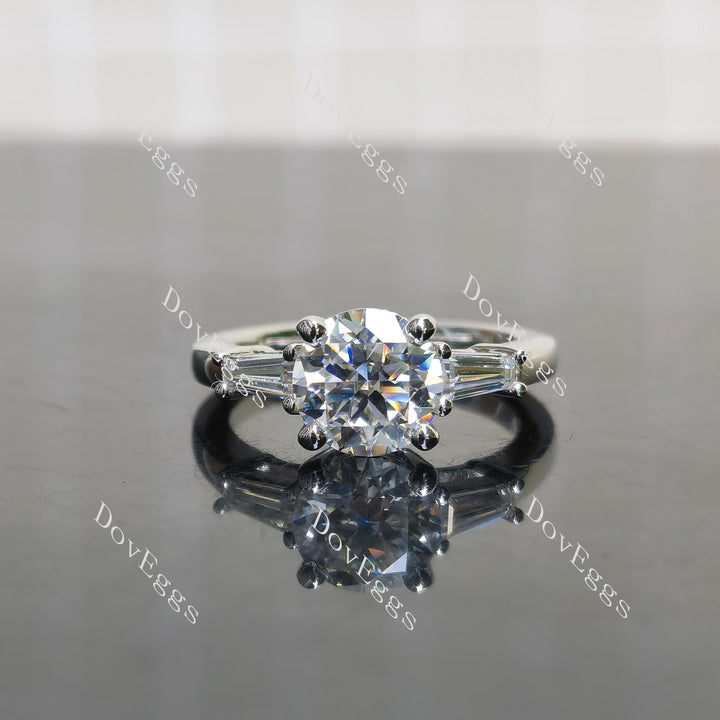 (size 6.5 & 8) Doveggs sterling silver 2ct round/pear moissanite engagement ring