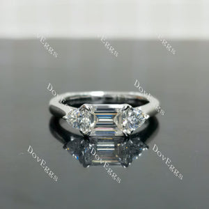 (size 7) Doveggs sterling silver 1.5ct emerald moissanite engagement ring