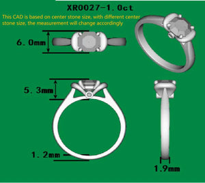 Doveggs solitaire engagement ring semi-mount only(Exclusively to DovEggs Stones)