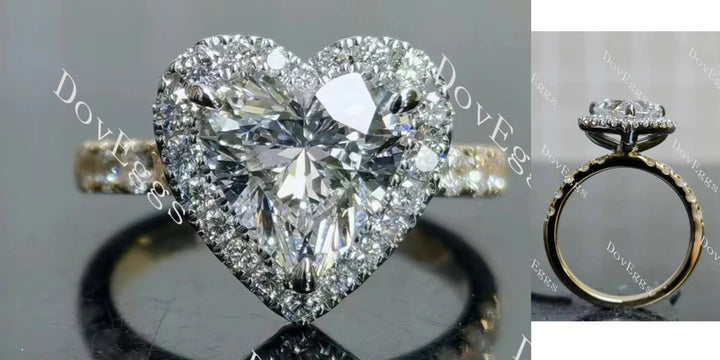 Julie’s halo half eternity engagement ring semi-mount only(Exclusively to DovEggs Stones) - DovEggs-Seattle