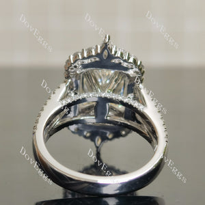 Doveggs halo pave vintage engagement ring only semi-mount only(Exclusively to DovEggs Stones)