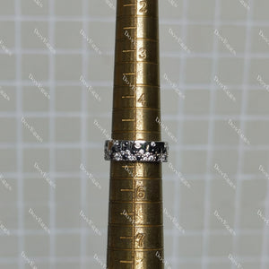 (size 5) Doveggs sterling silver 1.43cttw moissanite and black sapphire wedding band