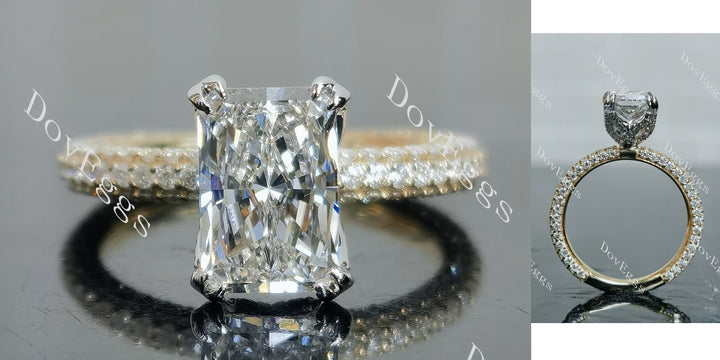 Radiant Pave 3/4 enternity Lab Grown Diamond