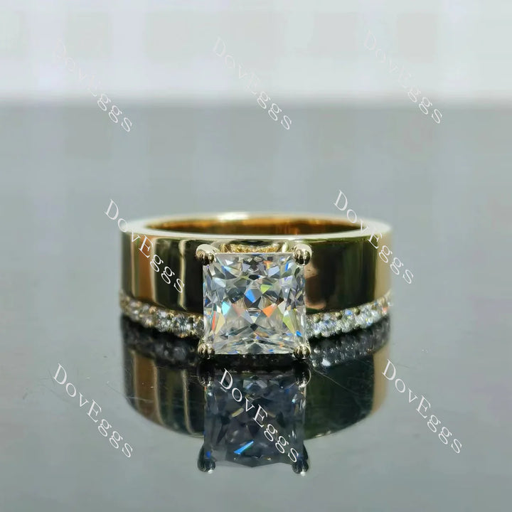 Doveggs pave additional stone band engagement ring only semi-mount only(Exclusively to DovEggs Stones) - DovEggs-Seattle