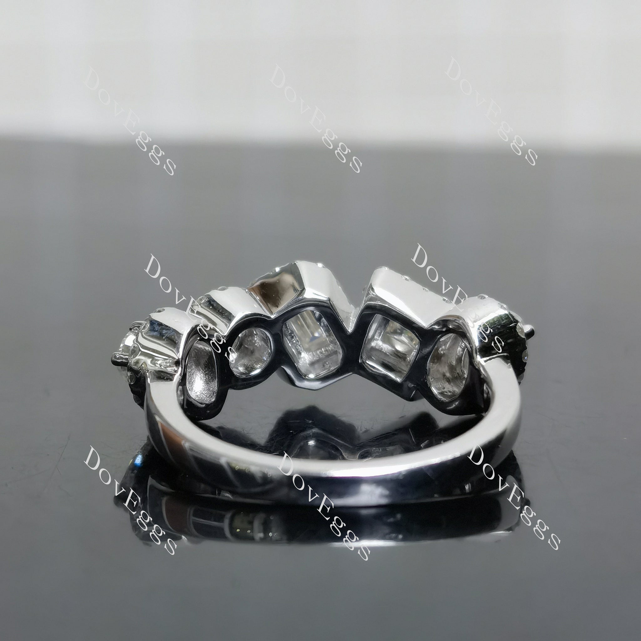 (size 6.75) Doveggs sterling silver 1.15cttw moissanite wedding band