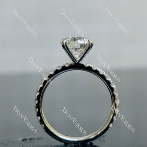 Doveggs round pave Lab Grown Diamond Engagement Ring