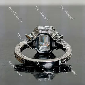 Doveggs halo pave side stones vintag engagement ring semi-mount only(Exclusively to DovEggs Stones)