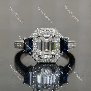 Doveggs halo pave side stones vintag engagement ring semi-mount only(Exclusively to DovEggs Stones)