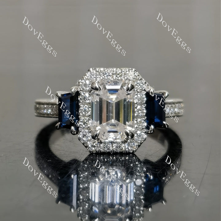 Doveggs halo pave side stones vintag engagement ring semi-mount only(Exclusively to DovEggs Stones)