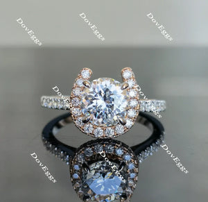 The Aloha Presley half eternity pave engagement ring only semi-mount only(Exclusively to DovEggs Stones)