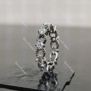 (size 4.25-4.5) Doveggs sterling silver Round moissanite wedding band