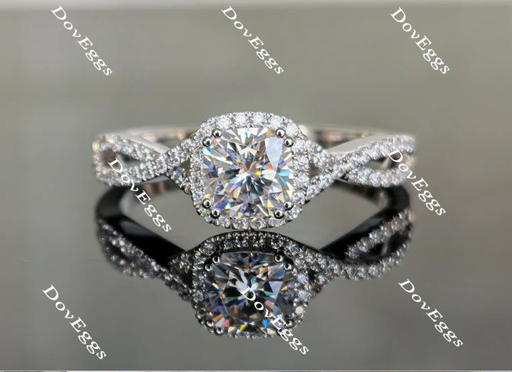 Doveggs cris cross band halo engagement ring semi-mount only(Exclusively to DovEggs Stones) - DovEggs-Seattle