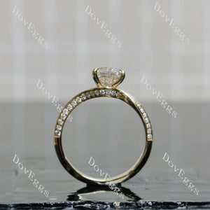 Stephanie’s Promise pear pave channel moissanite engagement ring