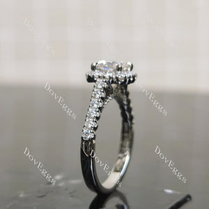 (size 6.5-6.75) Doveggs sterling silver 1ct cushion moissanite bridal set(2 rings)