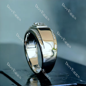 Doveggs round wide pave moissanite engagement ring