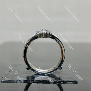 Doveggs pear round pave moissanite/lab grown diamond accents enhancer/wedding band-5.3mm band width