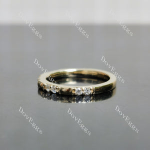 Doveggs round pave moissanite/lab grown diamond wedding band-2.0mm band width