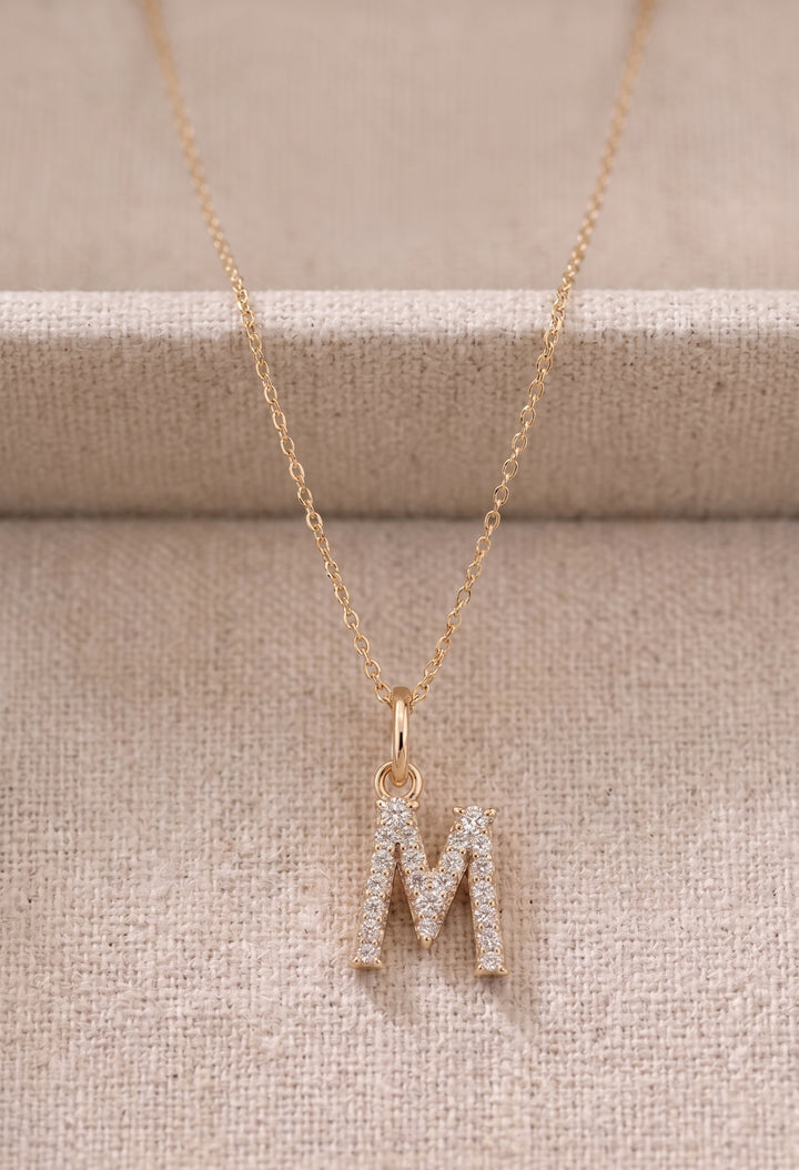 Group Order custom alphabet Initial moissanite/colored gem necklace(pendant only)