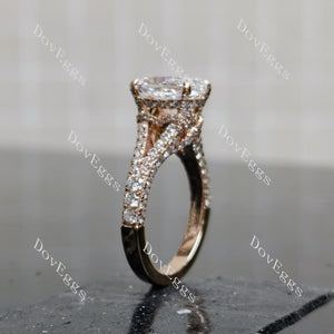 Emily's Hope Cushion Pave Split Shanks Half Eternity Lab Grown Diamond Engagement Ring