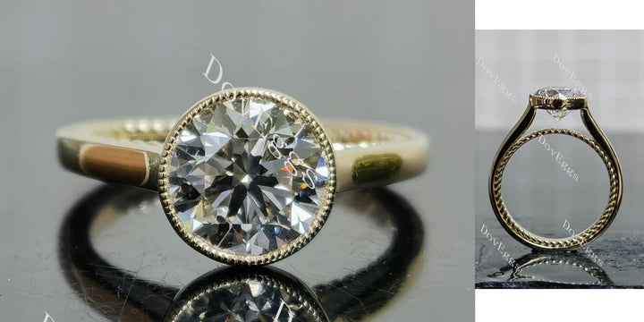 Doveggs bezel solitaire engagement ring semi-mount only(Exclusively to DovEggs Stones) - DovEggs-Seattle