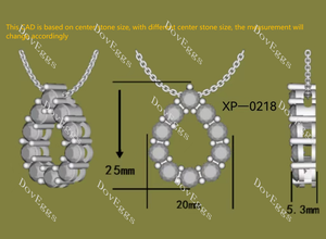 Doveggs round moissanite/lab grown diamond water drop shape pendant necklace(pendant only)