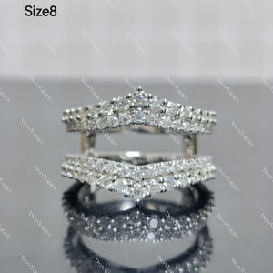 (size #8,#8.25 ) Doveggs sterling silver round moissanite enhancer