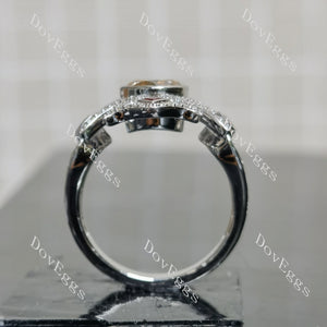 (size 5) Doveggs sterling silver 2ct Round champagne moissanite engagement ring