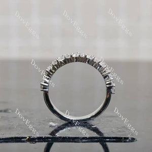 Doveggs princess pave three stones moissanite bridal set (2 rings)