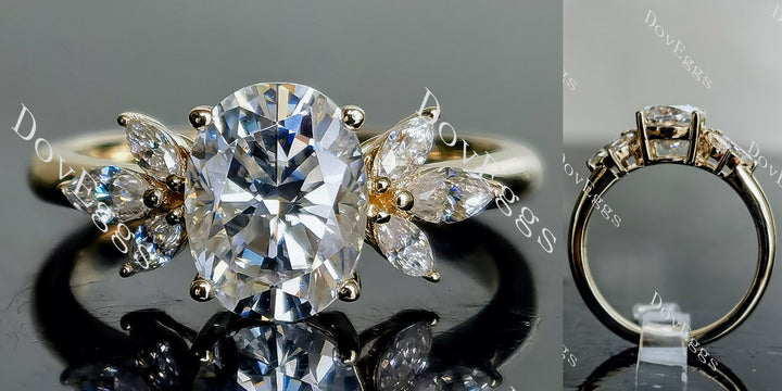 floral moissanite engagement ring