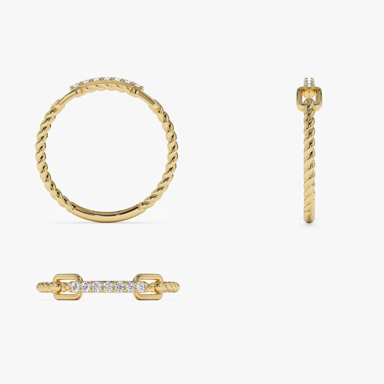 Group Order rope braid stack pave around 0.2cttw round moissanite/colored gem/lab grown diamond wedding band